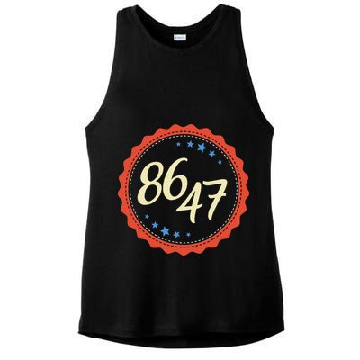 8647 Subtle Anti Funy 86 47 Retro Boho Style Ladies PosiCharge Tri-Blend Wicking Tank