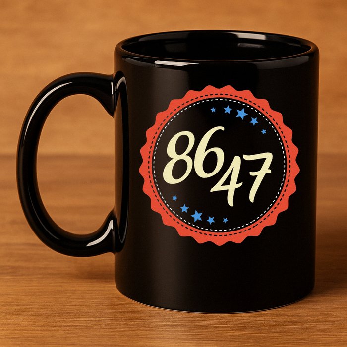 8647 Subtle Anti Funy 86 47 Retro Boho Style 11oz C Handle Ceramic Mug