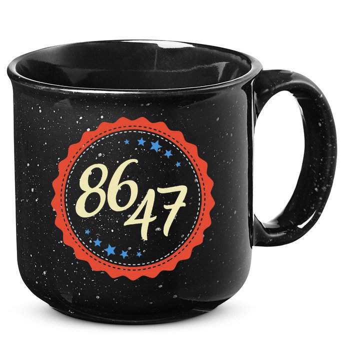 8647 Subtle Anti Funy 86 47 Retro Boho Style 15oz Campfire Ceramic Mug