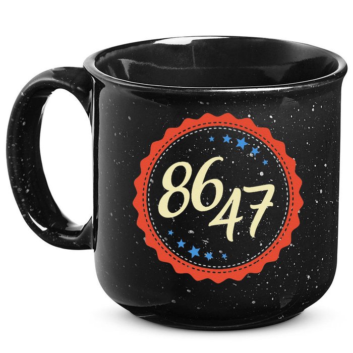 8647 Subtle Anti Funy 86 47 Retro Boho Style 15oz Campfire Ceramic Mug