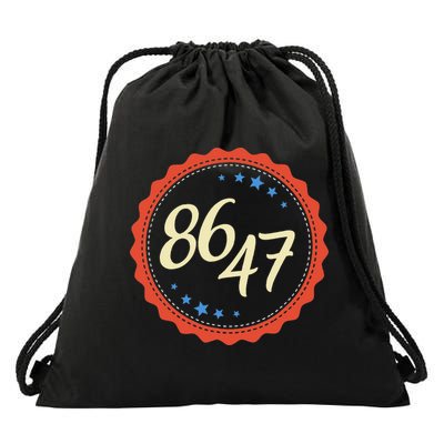 8647 Subtle Anti Funy 86 47 Retro Boho Style Drawstring Bag