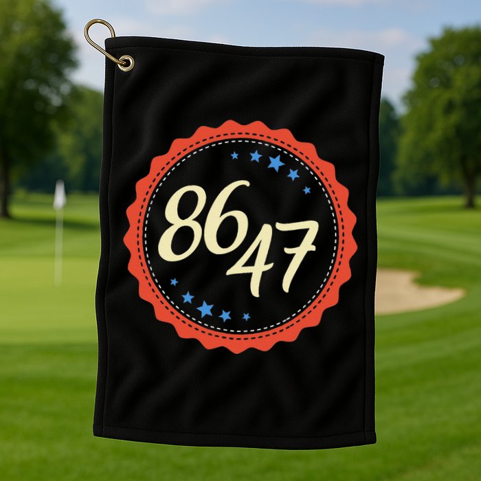 8647 Subtle Anti Funy 86 47 Retro Boho Style Golf Towel