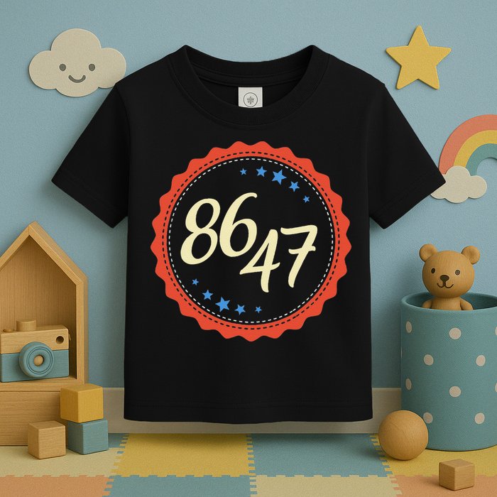 8647 Subtle Anti Funy 86 47 Retro Boho Style Toddler T-Shirt