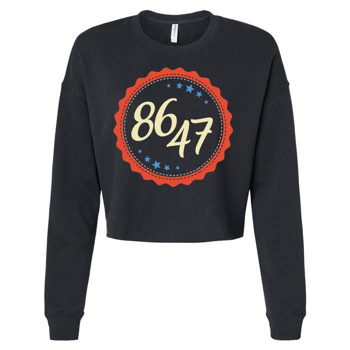 8647 Subtle Anti Funy 86 47 Retro Boho Style Cropped Pullover Crew