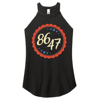 8647 Subtle Anti Funy 86 47 Retro Boho Style Women's Perfect Tri Rocker Tank