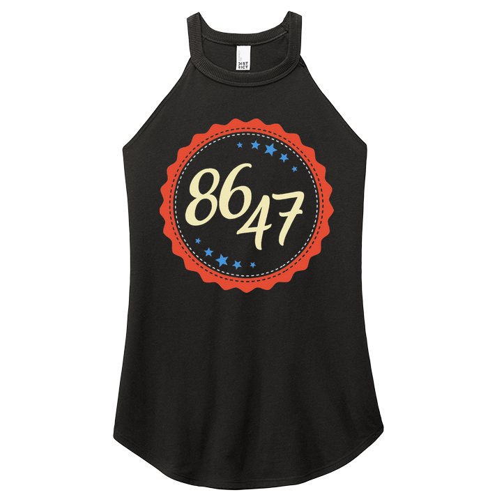 8647 Subtle Anti Funy 86 47 Retro Boho Style Women's Perfect Tri Rocker Tank