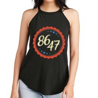 8647 Subtle Anti Funy 86 47 Retro Boho Style Women's Perfect Tri Rocker Tank