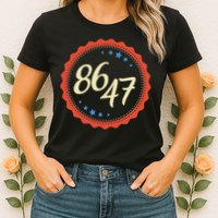 8647 Subtle Anti Funy 86 47 Retro Boho Style Womens T-Shirt