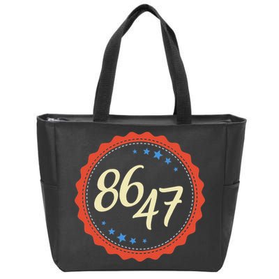 8647 Subtle Anti Funy 86 47 Retro Boho Style Zip Tote Bag