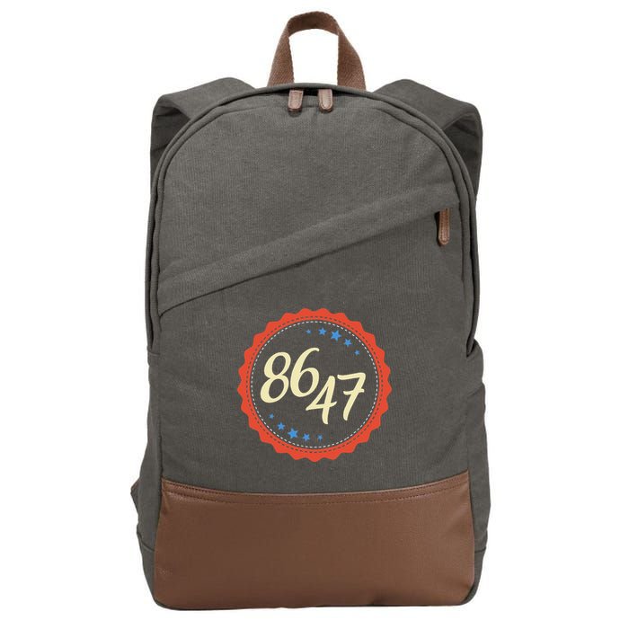 8647 Subtle Anti Funy 86 47 Retro Boho Style Cotton Canvas Backpack