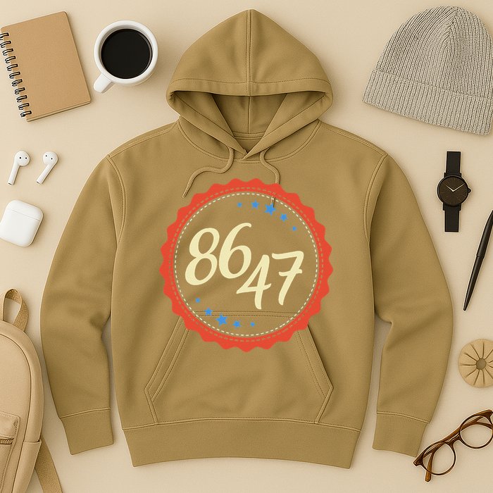 8647 Subtle Anti Funy 86 47 Retro Boho Style Hoodie