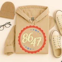 8647 Subtle Anti Funy 86 47 Retro Boho Style Hoodie