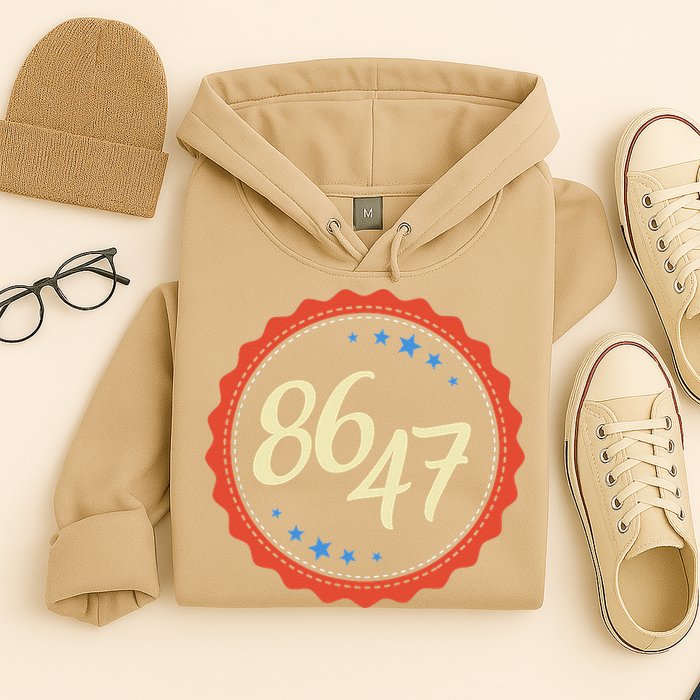 8647 Subtle Anti Funy 86 47 Retro Boho Style Hoodie