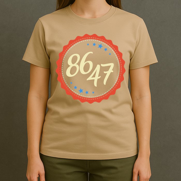 8647 Subtle Anti Funy 86 47 Retro Boho Style T-Shirt