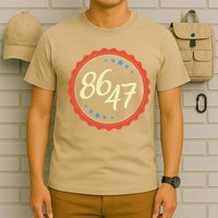 8647 Subtle Anti Funy 86 47 Retro Boho Style T-Shirt