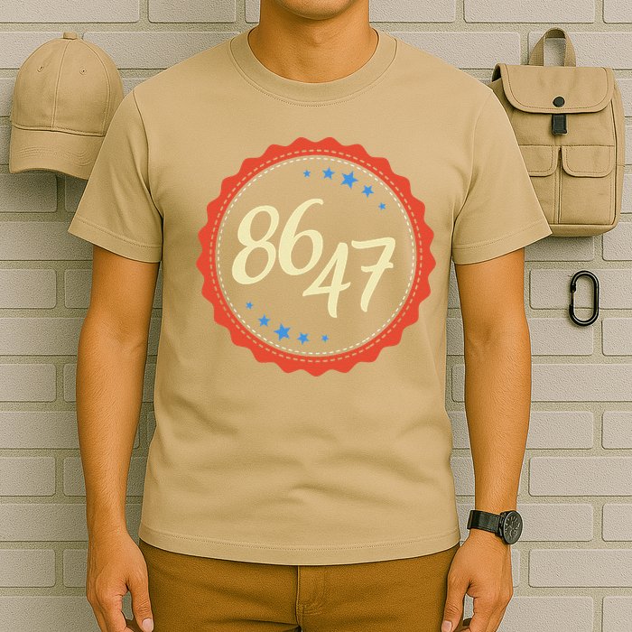 8647 Subtle Anti Funy 86 47 Retro Boho Style T-Shirt