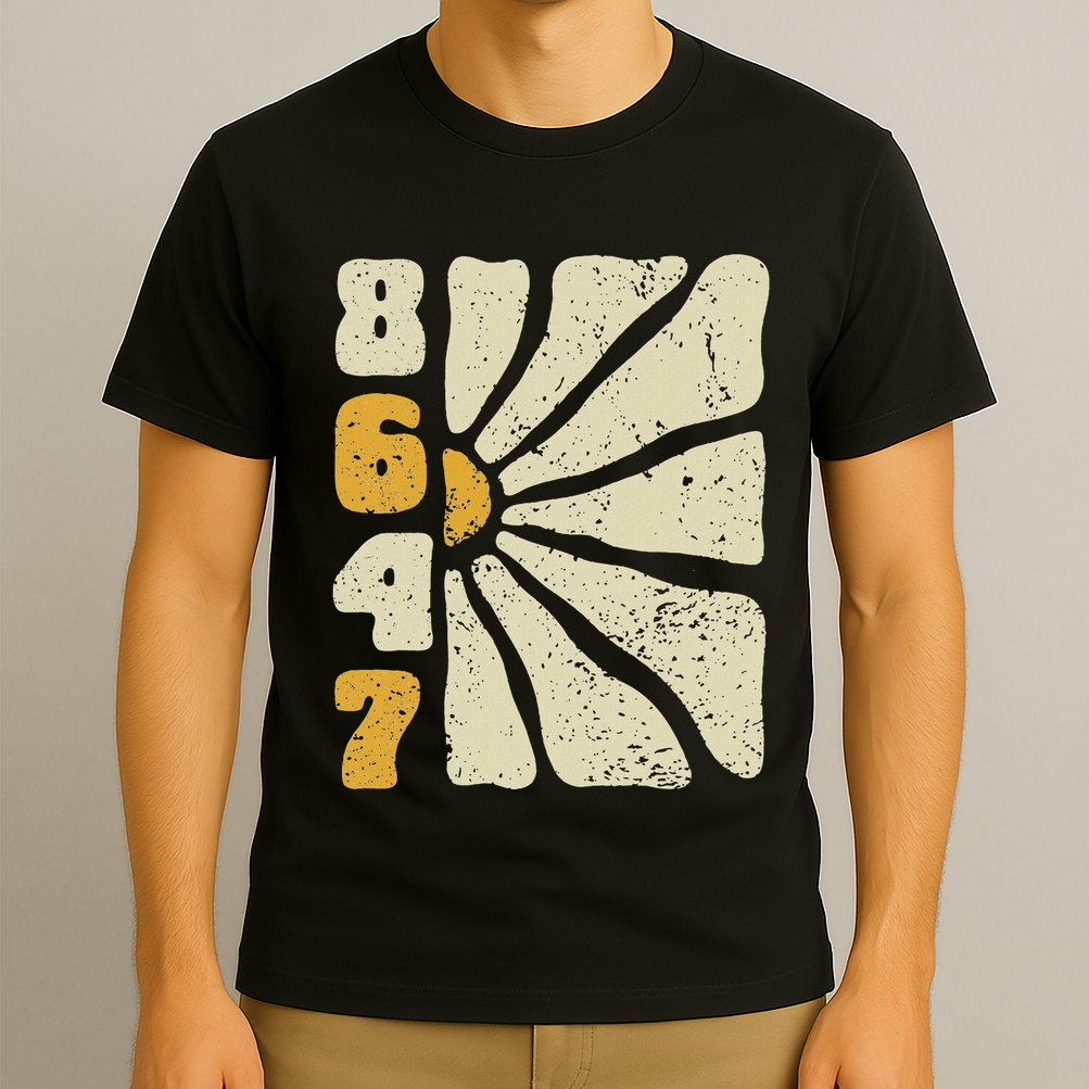 8647 Subtle Anti Trump 86 47 Floral Boho Style T-Shirt