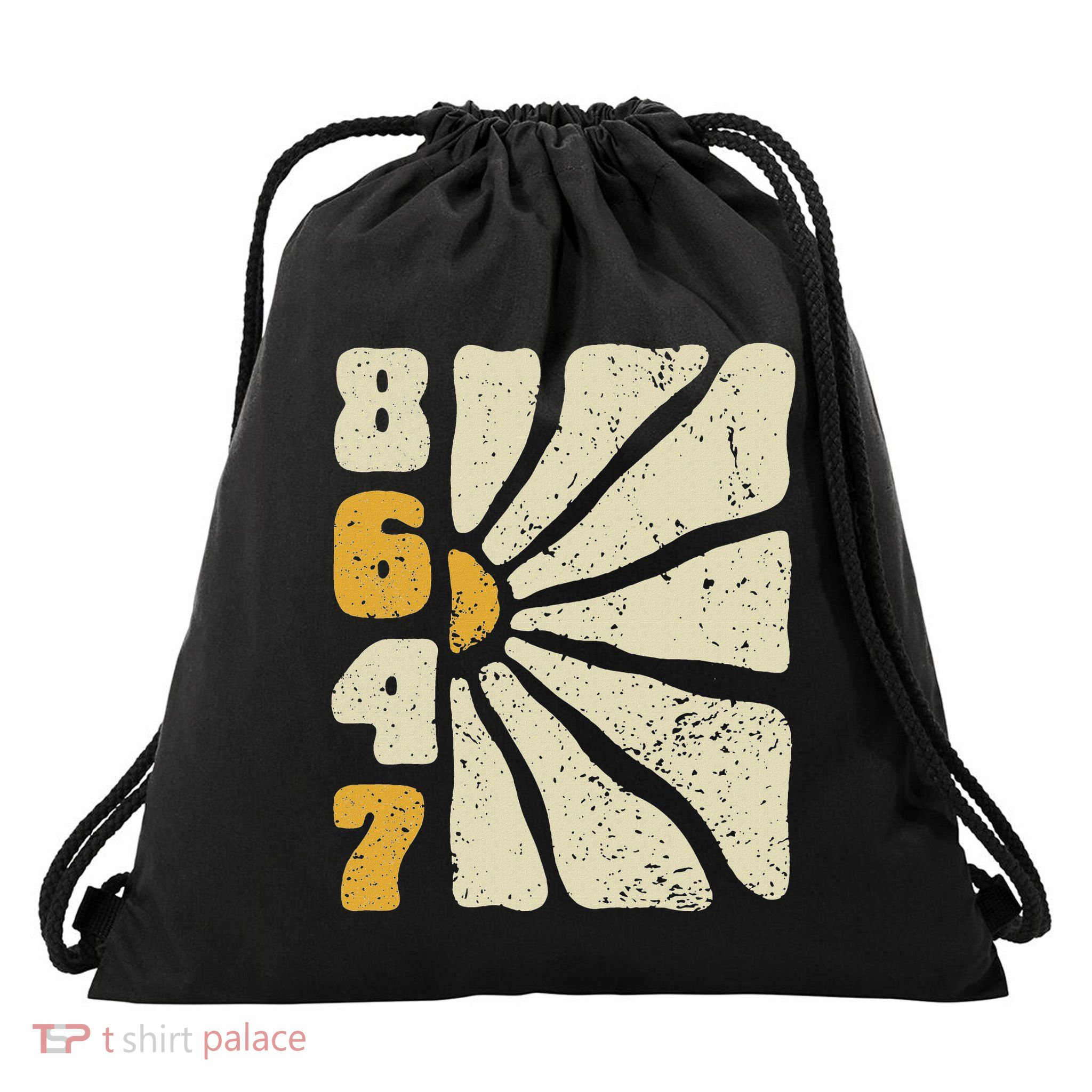 8647 Subtle Anti Trump 86 47 Floral Boho Style Drawstring Bag