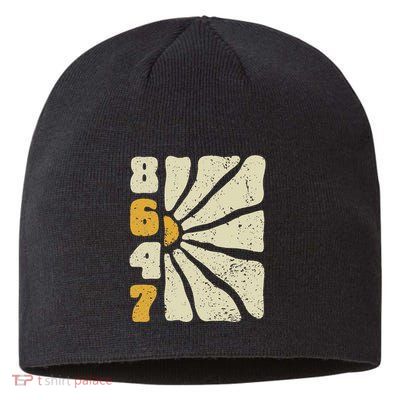 8647 Subtle Anti Trump 86 47 Floral Boho Style Sustainable Beanie