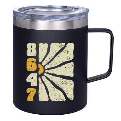 8647 Subtle Anti Trump 86 47 Floral Boho Style 12oz Stainless Steel Coffee Mug