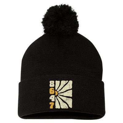 8647 Subtle Anti Trump 86 47 Floral Boho Style Pom Pom 12in Knit Beanie