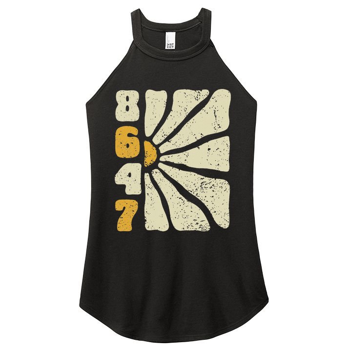 8647 Subtle Anti Trump 86 47 Floral Boho Style Women's Perfect Tri Rocker Tank