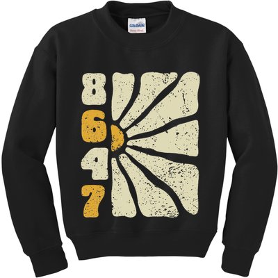 8647 Subtle Anti Trump 86 47 Floral Boho Style Kids Sweatshirt