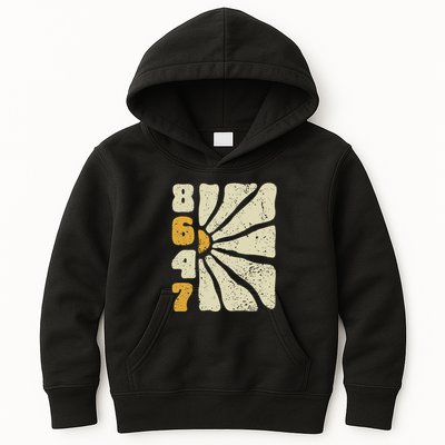 8647 Subtle Anti Trump 86 47 Floral Boho Style Kids Hoodie