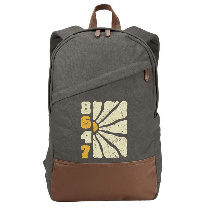 8647 Subtle Anti Trump 86 47 Floral Boho Style Cotton Canvas Backpack