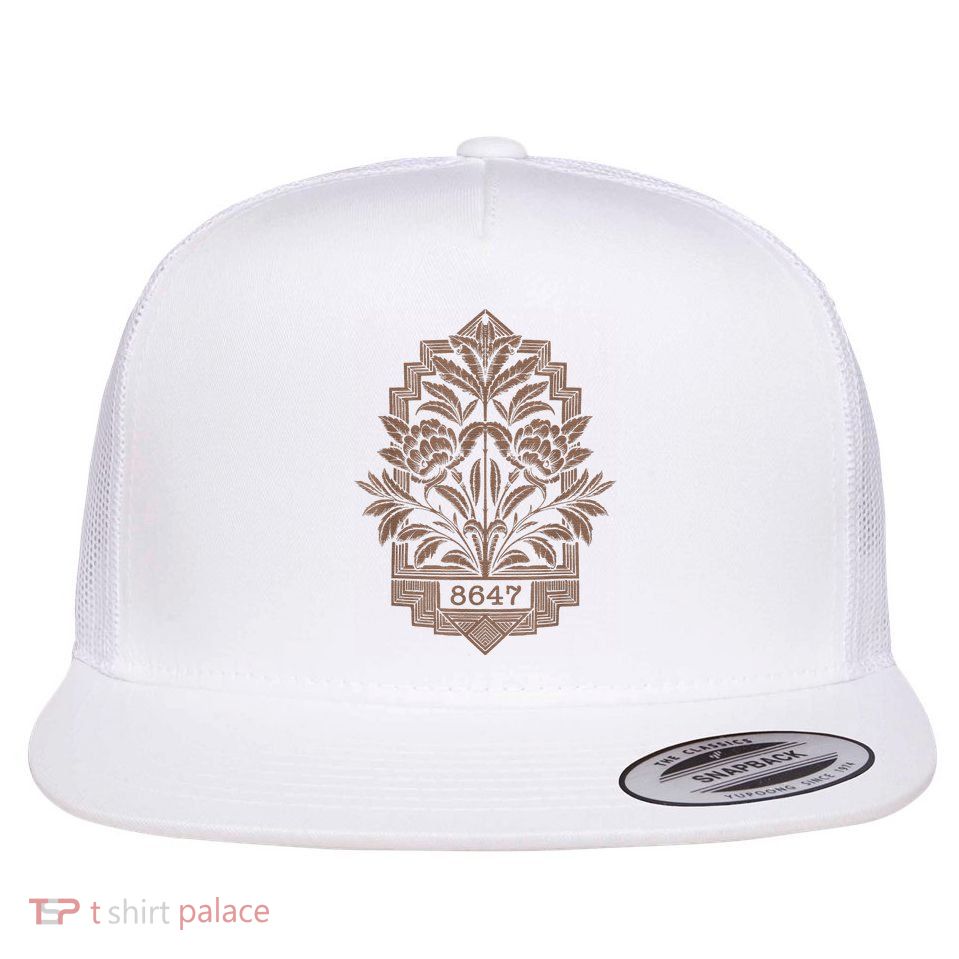 8647 Subtle Anti Trump 86 47 Floral Boho Style Flat Bill Trucker Hat