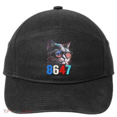 8647 Subtle Funny Anti 45 47 Cat Lovers 4th Of July 7-Panel Snapback Hat