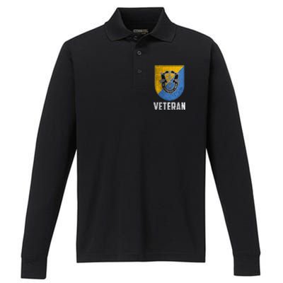 8th Special Forces Group Veteran Military Papa Xmas Performance Long Sleeve Polo