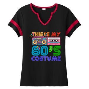 80s Styles Halloween 1980s This Is My 80s Costume Ladies Halftime Notch Neck Tee