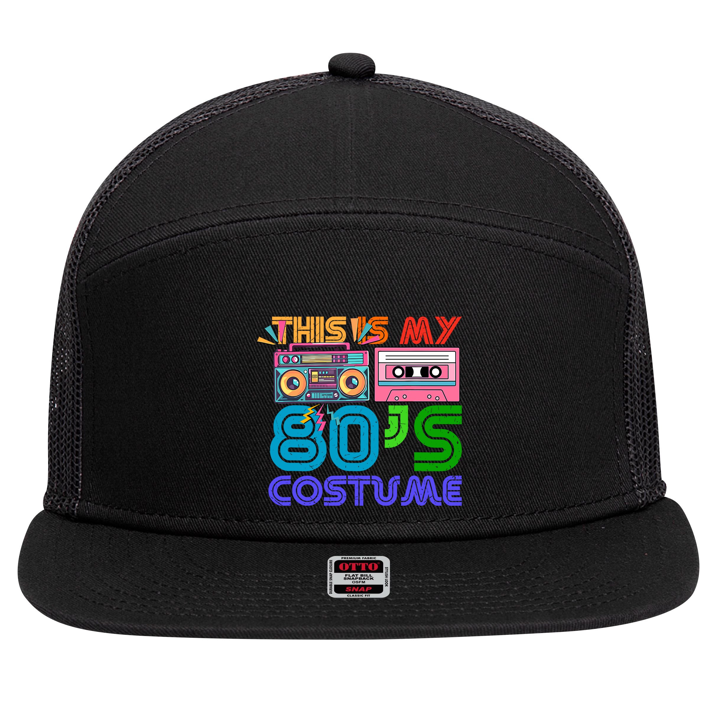 80s Styles Halloween 1980s This Is My 80s Costume 7 Panel Mesh Trucker Snapback Hat