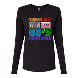 80s Styles Halloween 1980s This Is My 80s Costume Womens Cotton Relaxed Long Sleeve T-Shirt