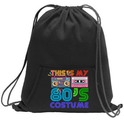 80s Styles Halloween 1980s This Is My 80s Costume Sweatshirt Cinch Pack Bag