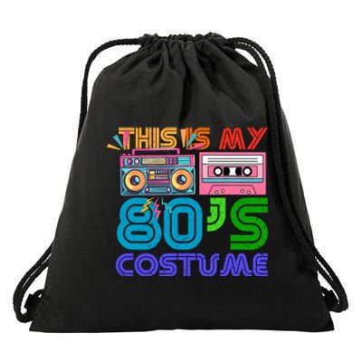 80s Styles Halloween 1980s This Is My 80s Costume Drawstring Bag