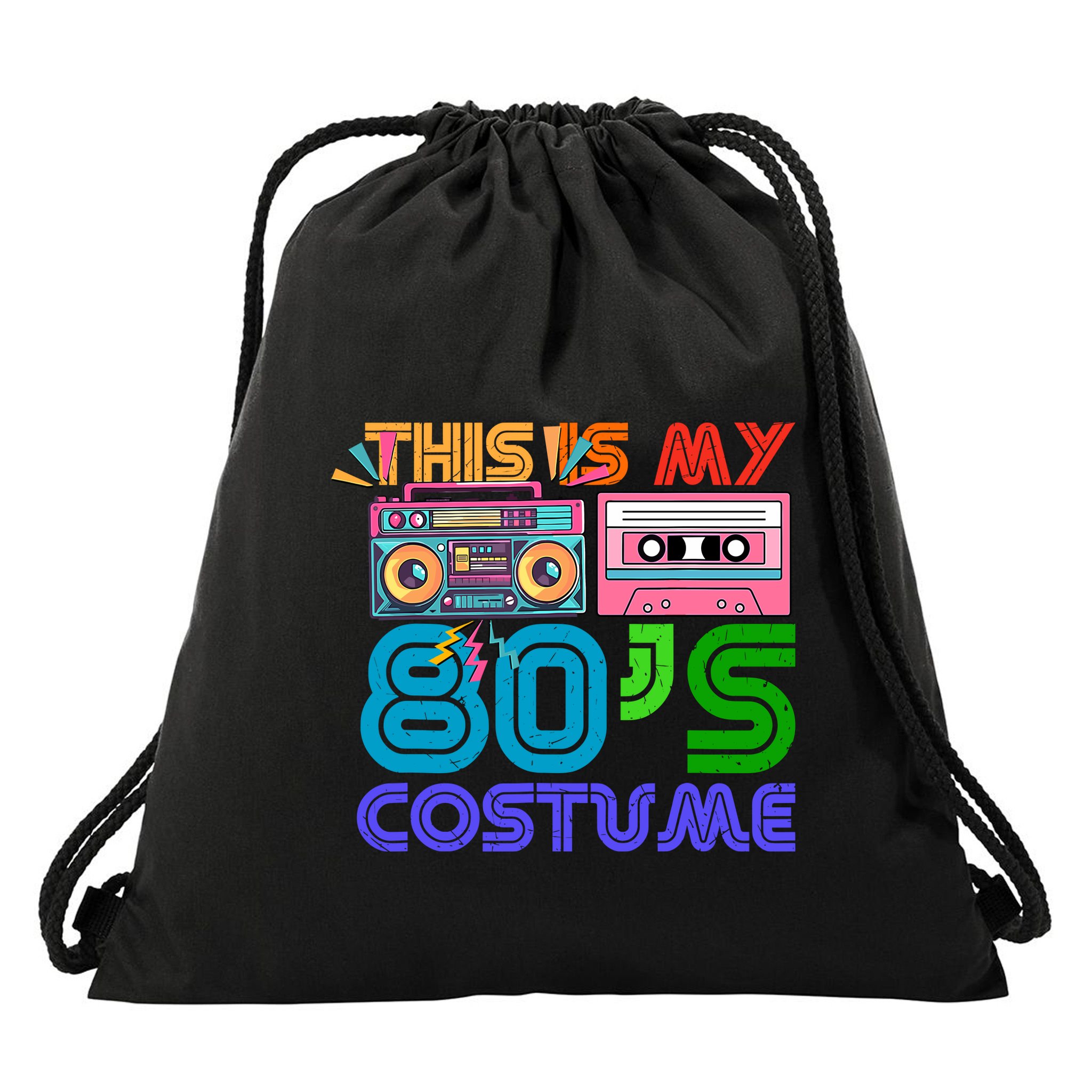 80s Styles Halloween 1980s This Is My 80s Costume Drawstring Bag