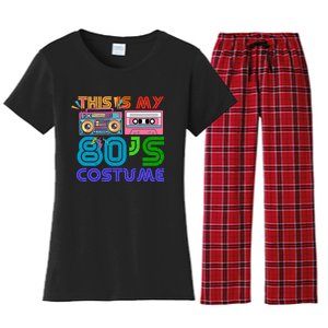 80s Styles Halloween 1980s This Is My 80s Costume Women's Flannel Pajama Set