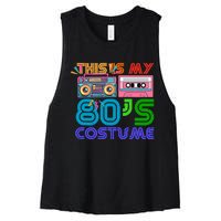 80s Styles Halloween 1980s This Is My 80s Costume Women's Racerback Cropped Tank