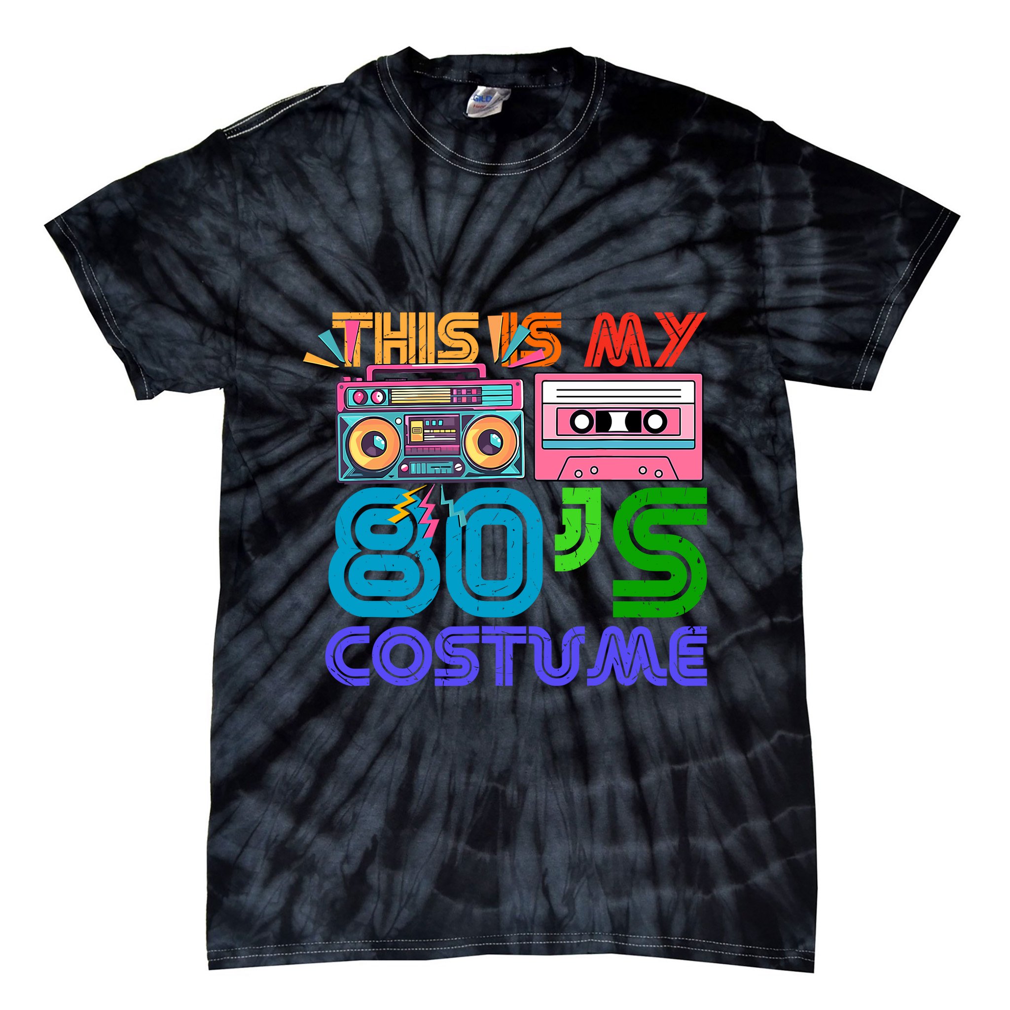 80s Styles Halloween 1980s This Is My 80s Costume Tie-Dye T-Shirt