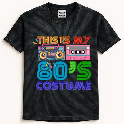 80s Styles Halloween 1980s This Is My 80s Costume Kids Tie-Dye T-Shirt