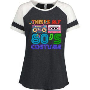 80s Styles Halloween 1980s This Is My 80s Costume Enza Ladies Jersey Colorblock Tee