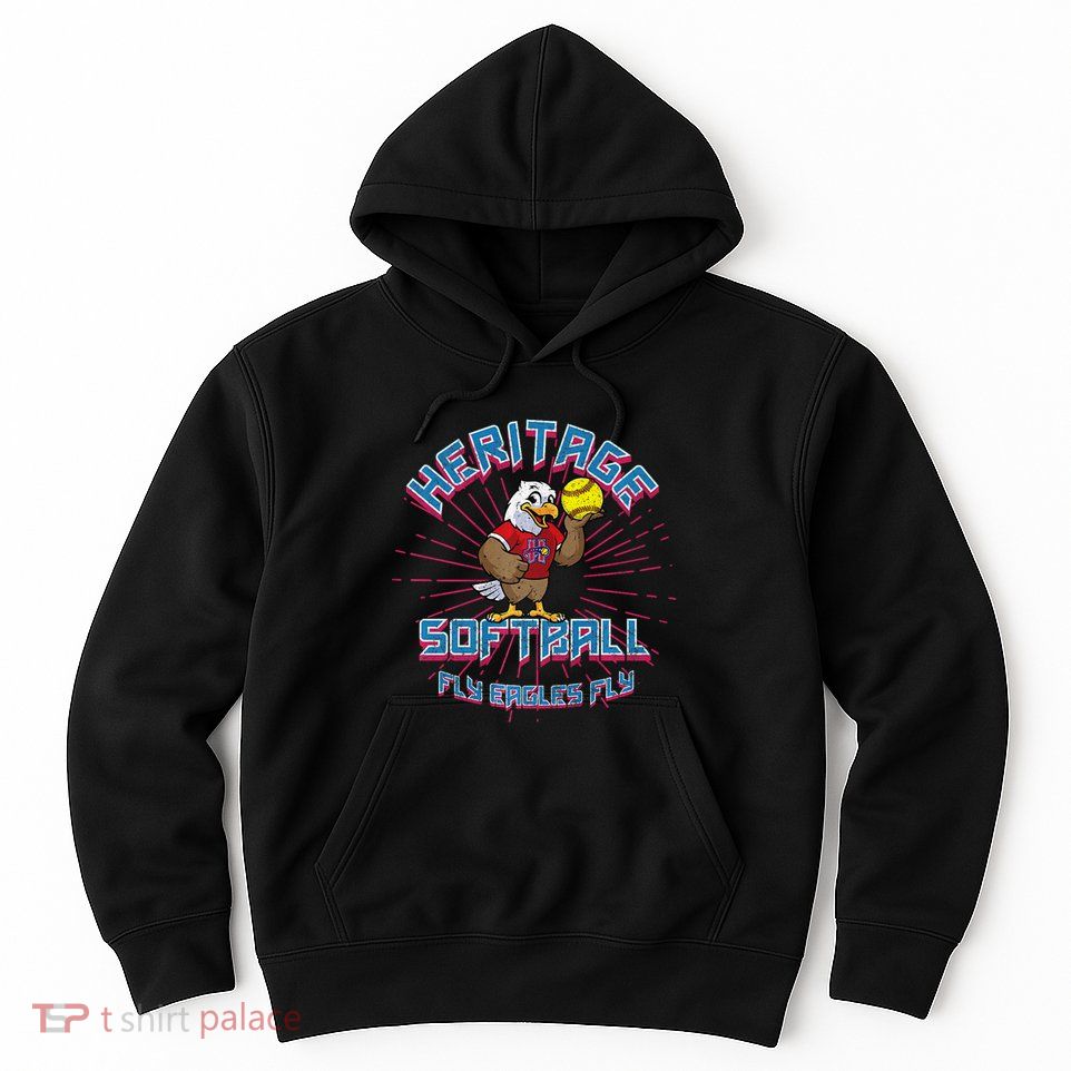 80s Style Heritage Softball Vintage Eagle Mascot Premium Hoodie