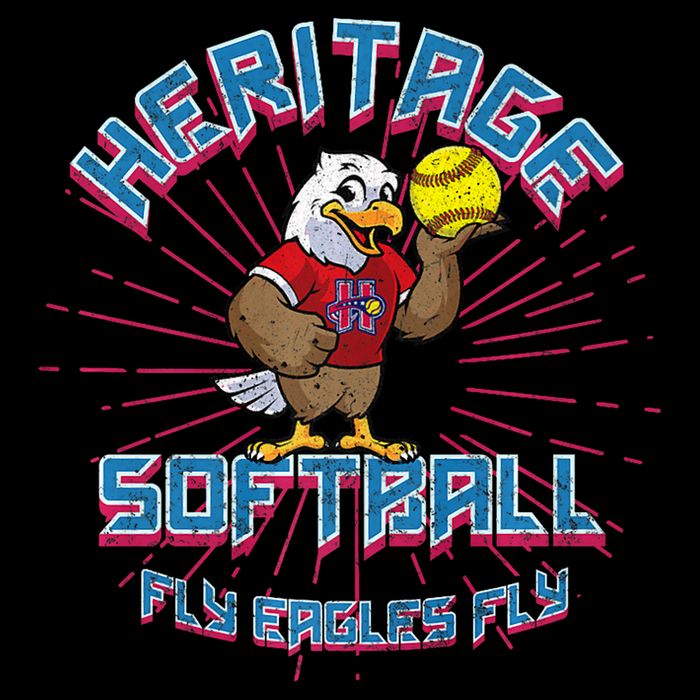 80s Style Heritage Softball Vintage Eagle Mascot Premium T-Shirt