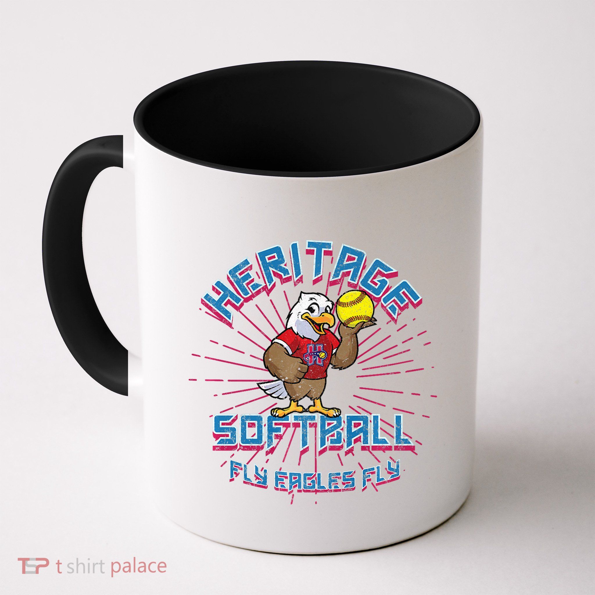 80s Style Heritage Softball Vintage Eagle Mascot Premium Mug