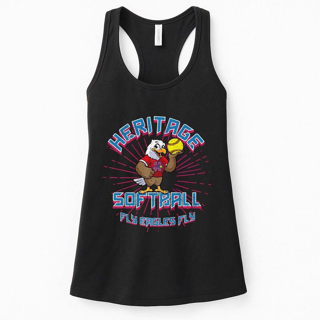 80s Style Heritage Softball Vintage Eagle Mascot Premium Womens Tank Top