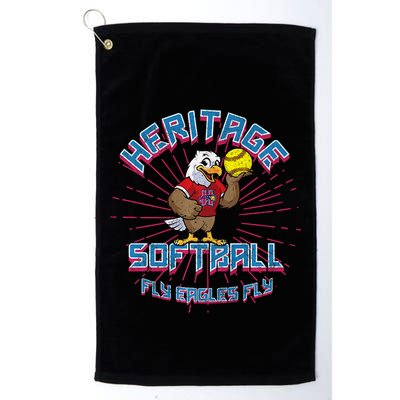 80s Style Heritage Softball Vintage Eagle Mascot Premium Golf Towel
