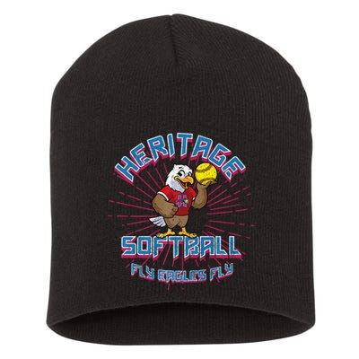 80s Style Heritage Softball Vintage Eagle Mascot Premium Short Acrylic Beanie