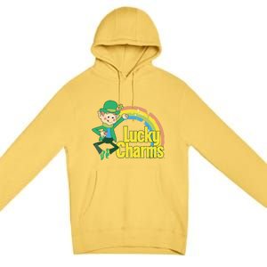 80s Style Lucky The Leprechaun Rainbow Logo Premium Pullover Hoodie